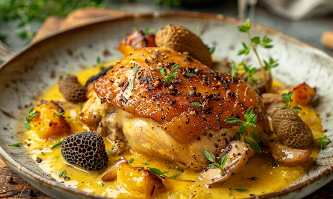 Harmonie culinaire : poulet au vin jaune et aux morilles