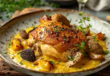 Harmonie culinaire : poulet au vin jaune et aux morilles