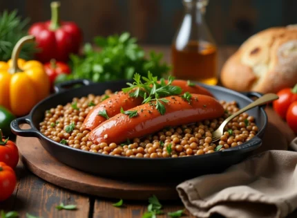 Saucisse de Morteau et lentilles : un mariage de saveurs champêtres