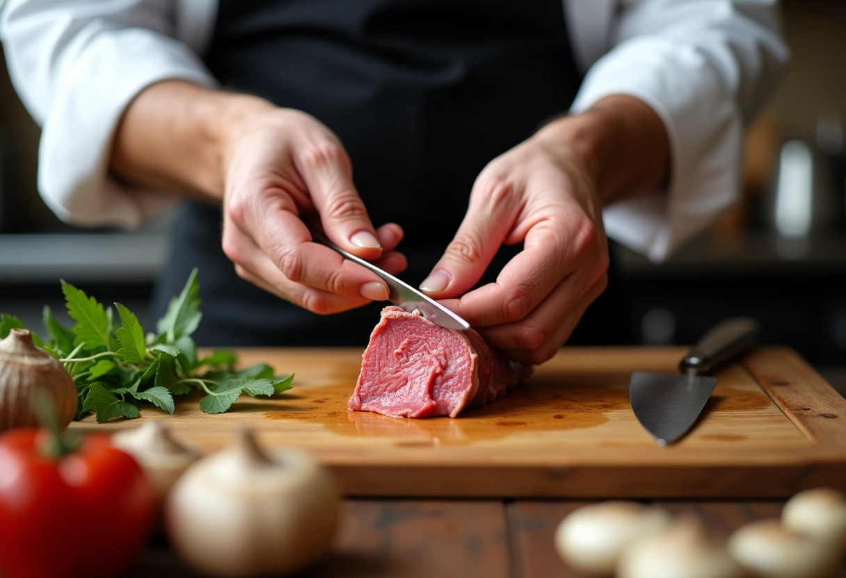 langue de bœuf  +  champignons